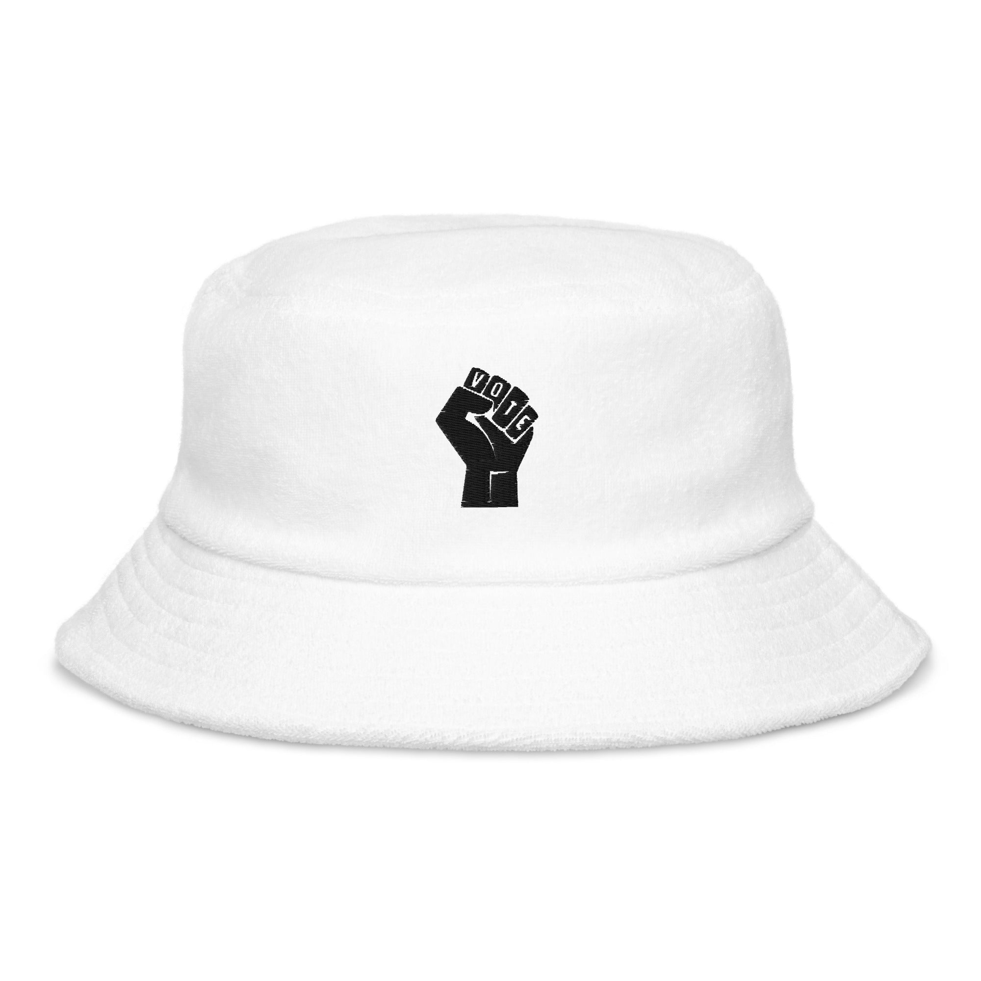 VOTE POWER- Unstructured terry cloth bucket hat