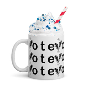 VOTE WIN- White glossy mug