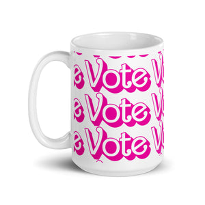 VOTE PINK- White Glossy Mug