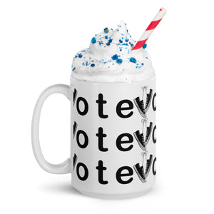 VOTE WIN- White glossy mug