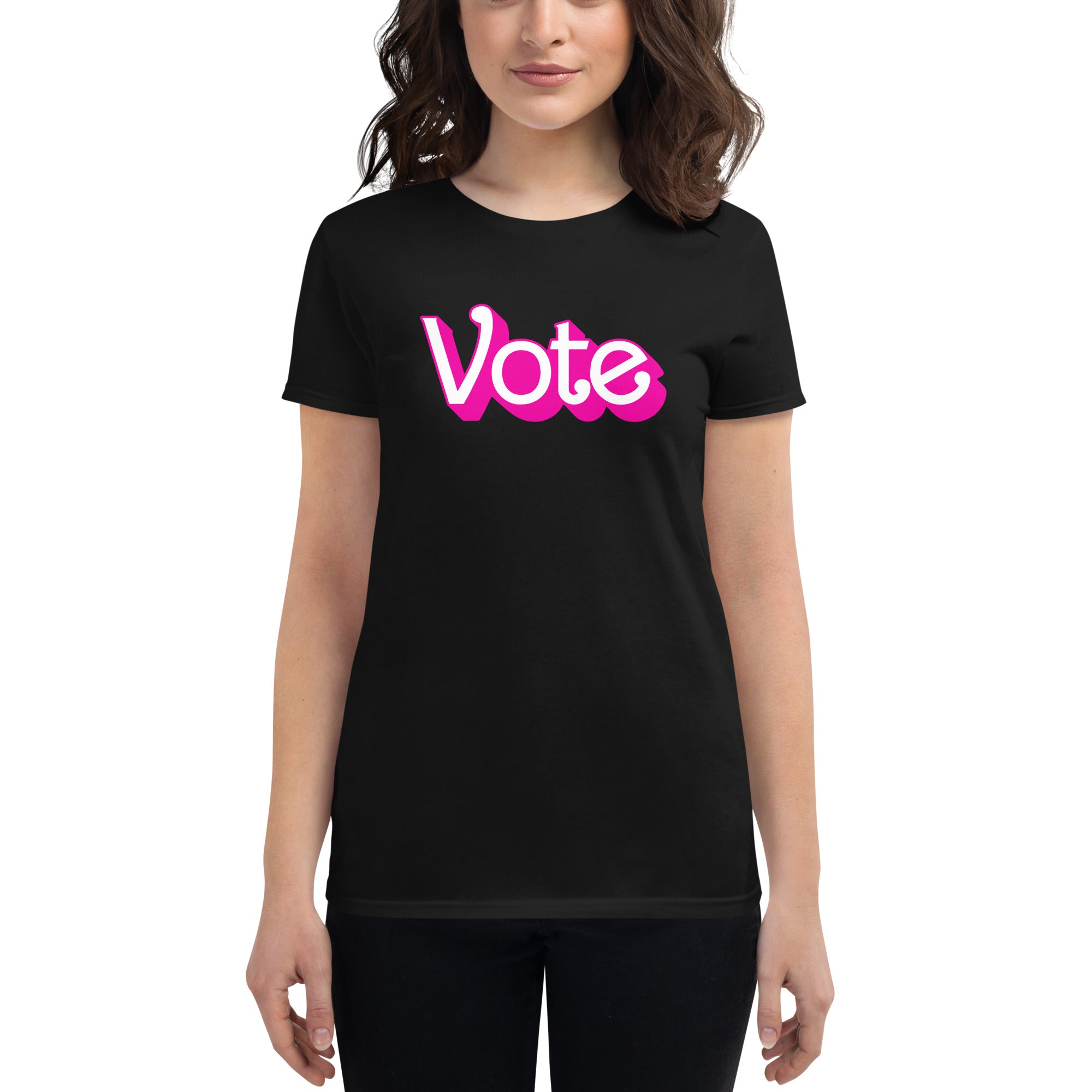 VOTE PINK- Women's short sleeve t-shirt