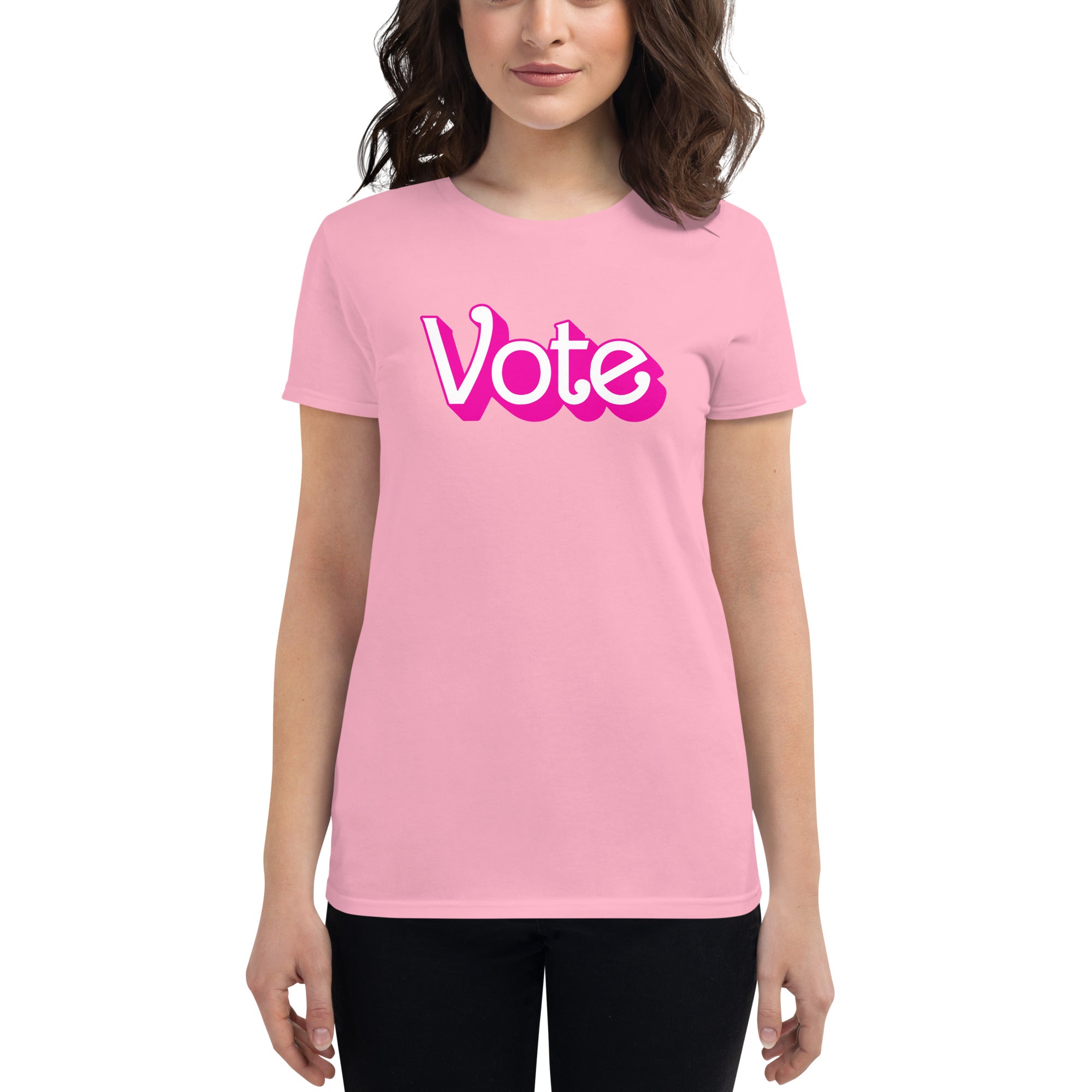 VOTE PINK- Women's short sleeve t-shirt