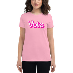 VOTE PINK- Women's short sleeve t-shirt