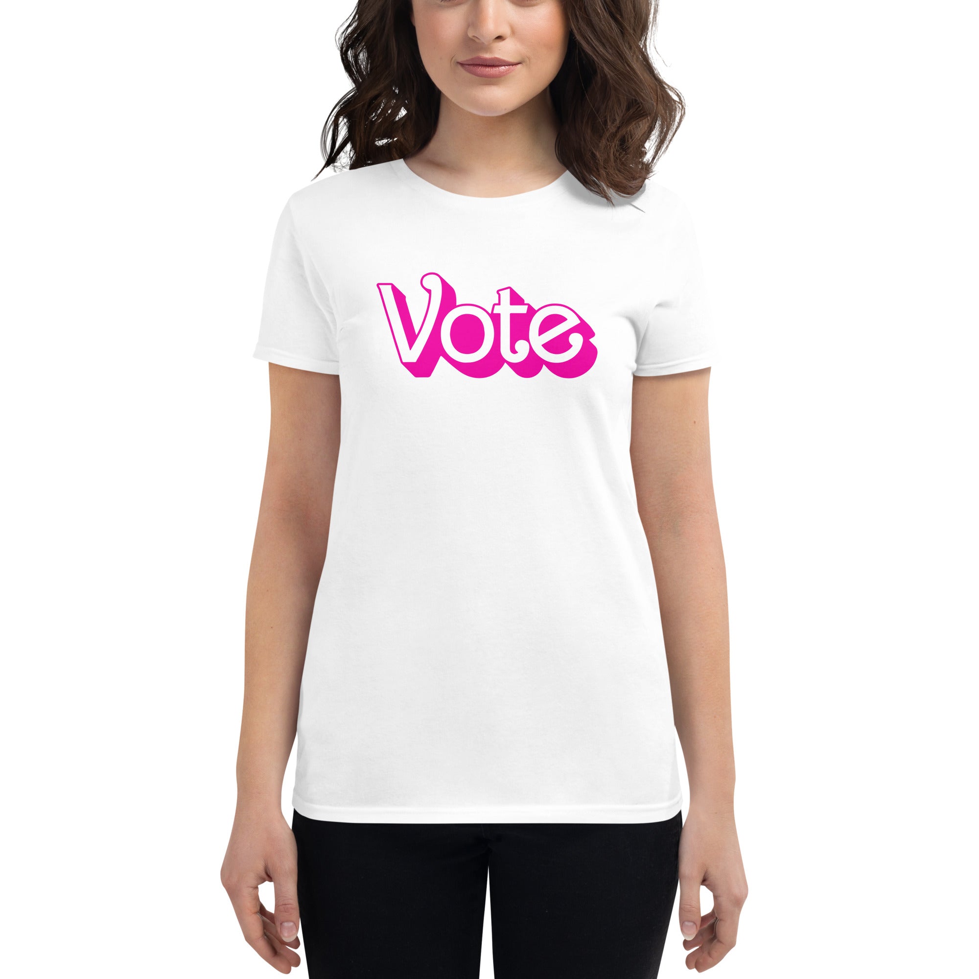 VOTE PINK- Women's short sleeve t-shirt