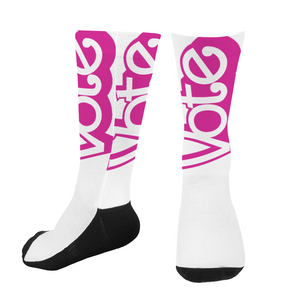 VOTE PINK - Unisex Multi Size Mid-calf Cotton Socks Sport Tube Socks