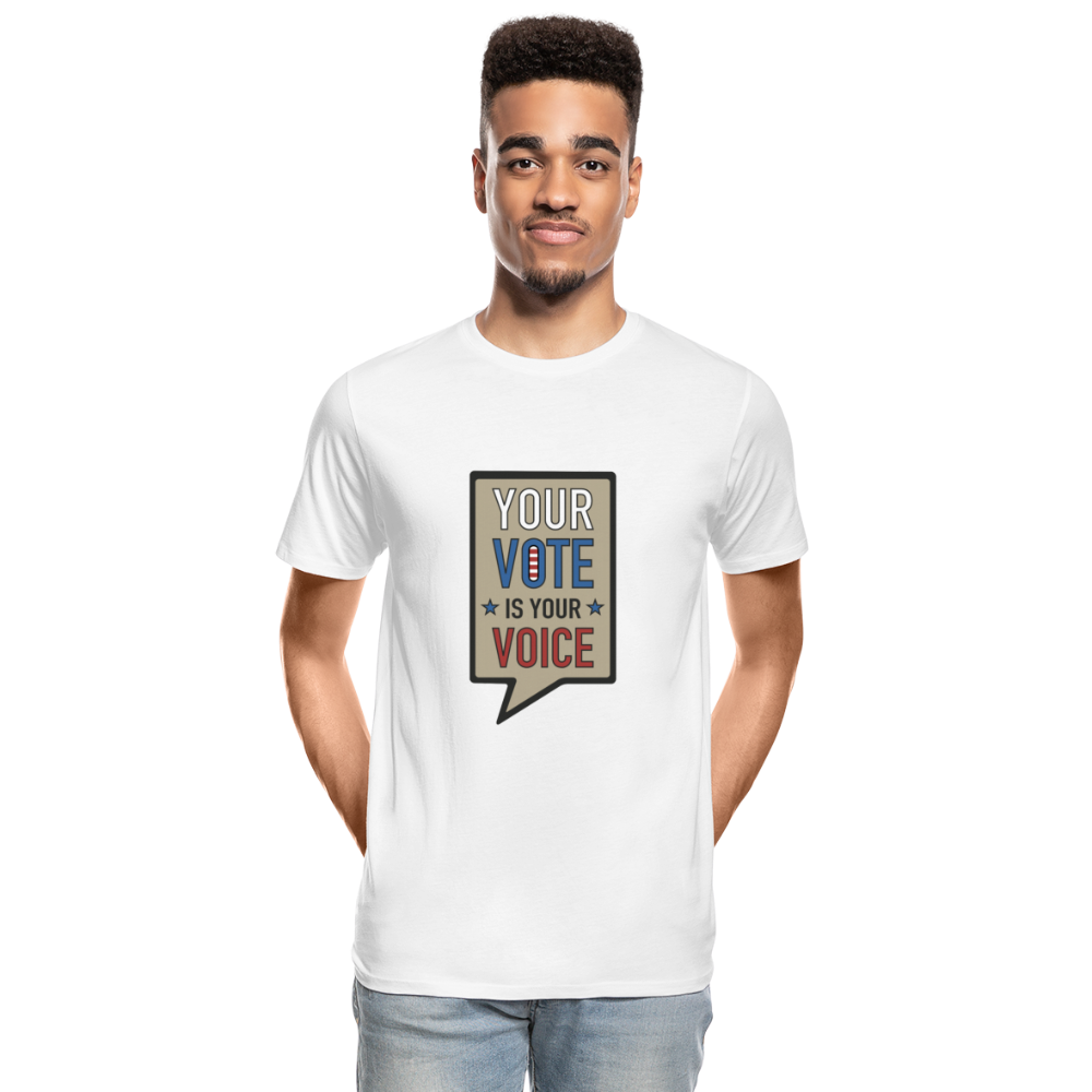 Your Vote is Your Voice - Men’s Premium Organic T-Shirt - white