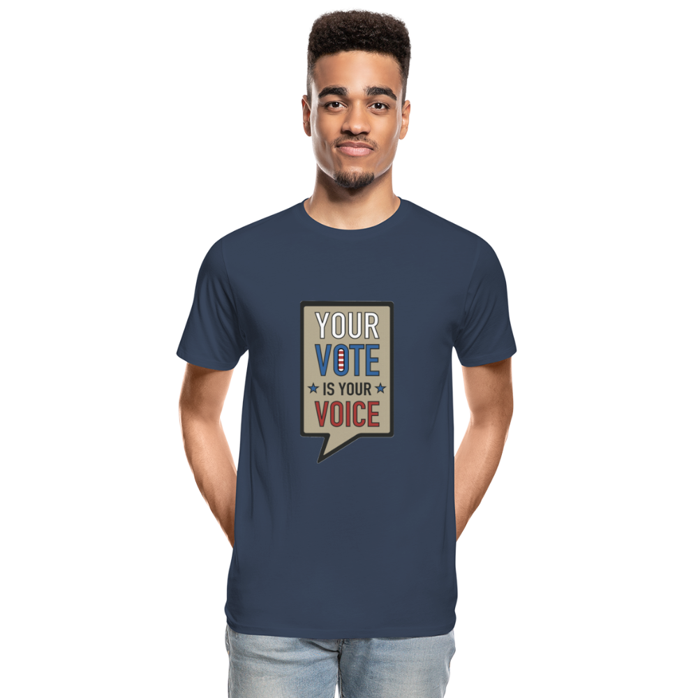 Your Vote is Your Voice - Men’s Premium Organic T-Shirt - navy