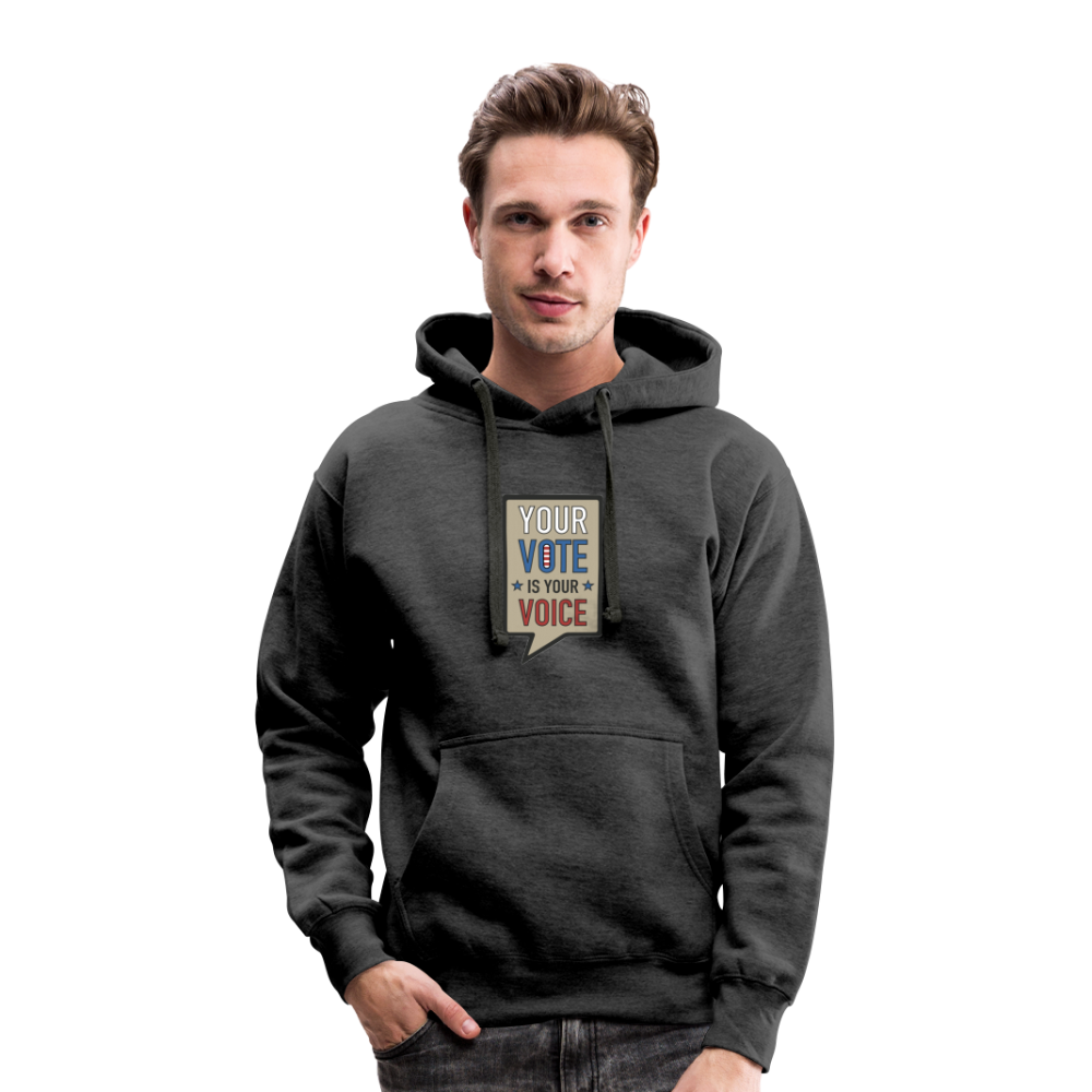 Your Vote is Your Voice - Men’s Heavyweight Premium Hoodie - charcoal