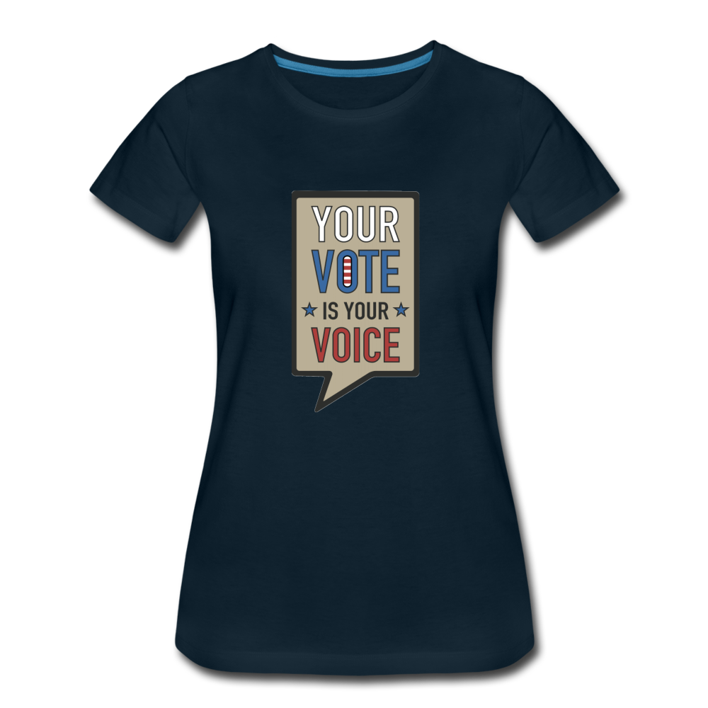 Your Vote is Your Voice - Women’s Premium T-Shirt - deep navy