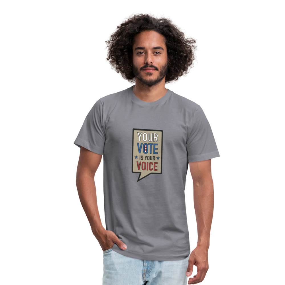 Your Vote is Your Voice - Unisex Jersey T-Shirt by Bella + Canvas - slate