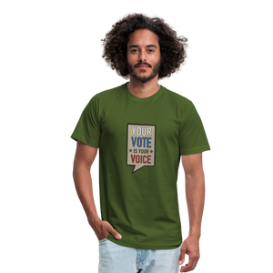 Your Vote is Your Voice - Unisex Jersey T-Shirt by Bella + Canvas - olive