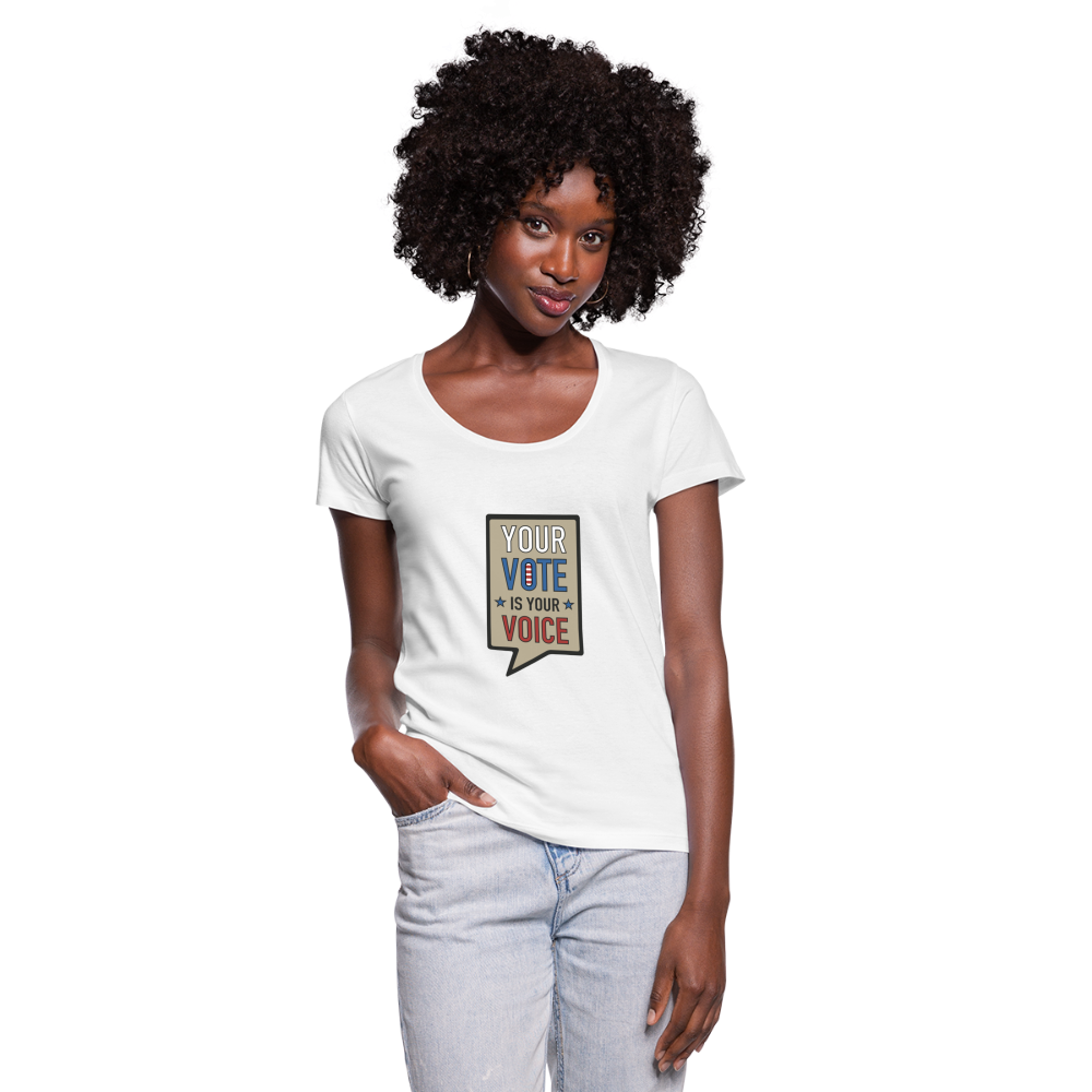 Your Vote is Your Voice - Women's Scoop Neck T-Shirt - white