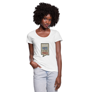 Your Vote is Your Voice - Women's Scoop Neck T-Shirt - white