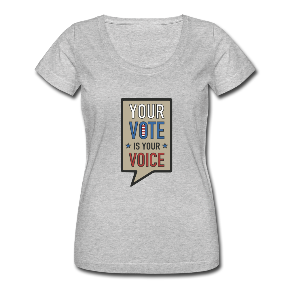 Your Vote is Your Voice - Women's Scoop Neck T-Shirt - heather gray