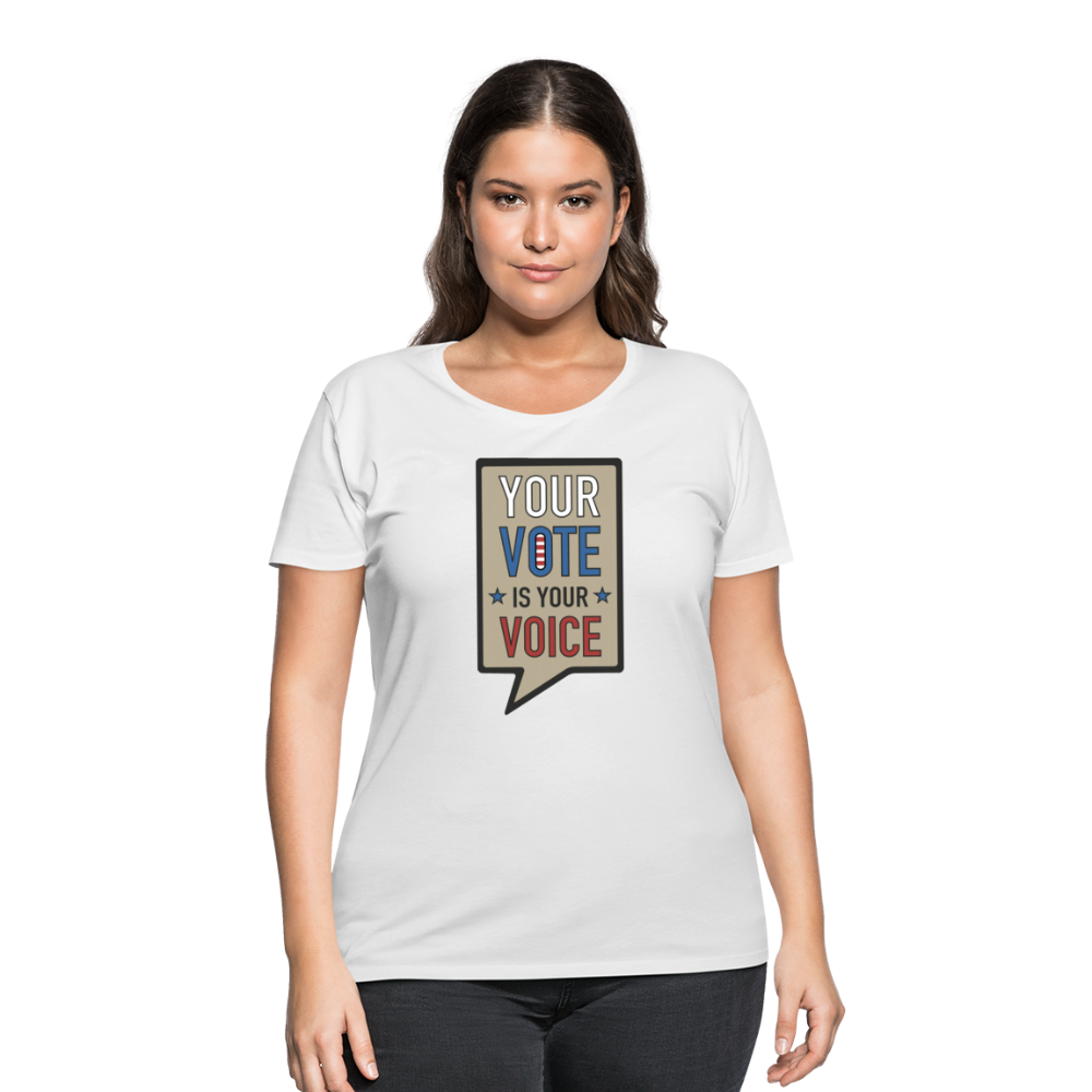 Your Vote is Your Voice - Women’s Curvy T-Shirt - white
