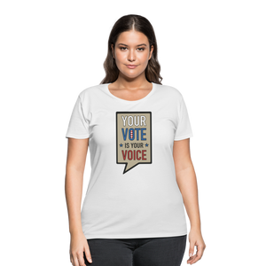 Your Vote is Your Voice - Women’s Curvy T-Shirt - white