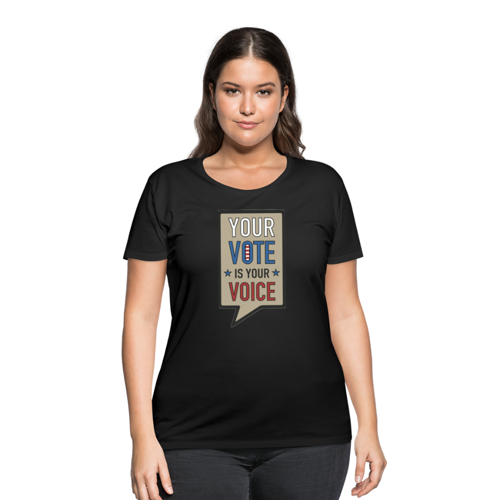 Your Vote is Your Voice - Women’s Curvy T-Shirt - black