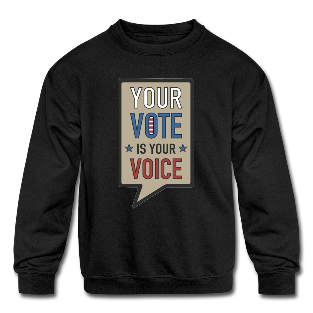 Your Vote is Your Voice - Kids' Crewneck Sweatshirt - black