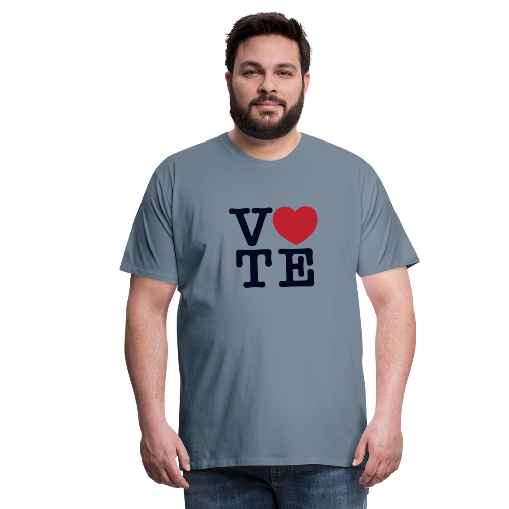Vote Love - Men's Premium T-Shirt - steel blue