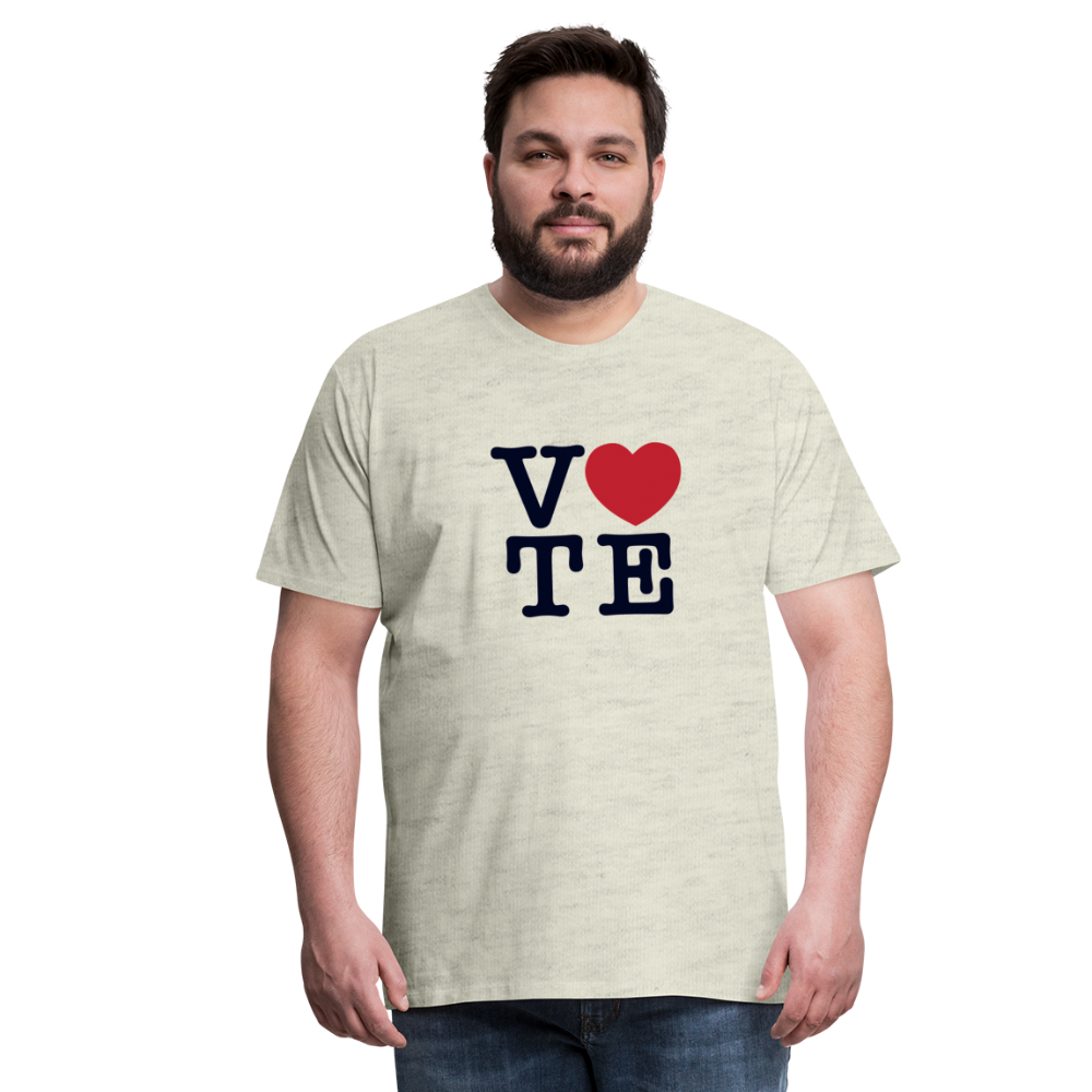Vote Love - Men's Premium T-Shirt - heather oatmeal