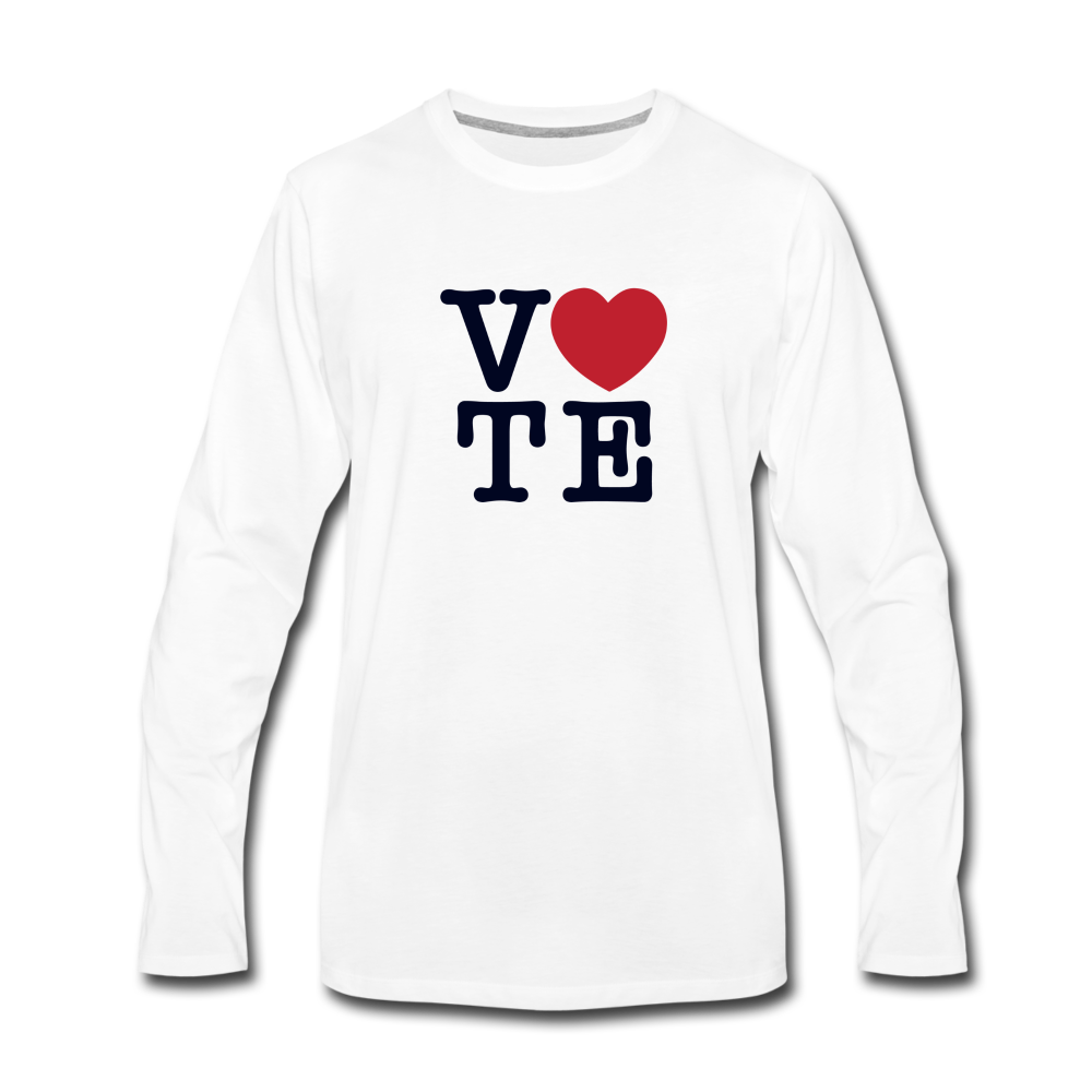 Vote Love - Men's Premium Long Sleeve T-Shirt - white