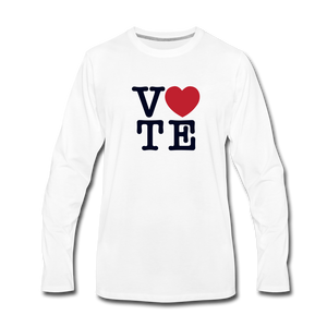 Vote Love - Men's Premium Long Sleeve T-Shirt - white