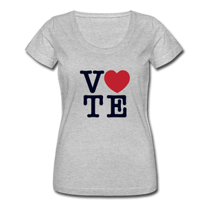 Vote Love - Women's Scoop Neck T-Shirt - heather gray