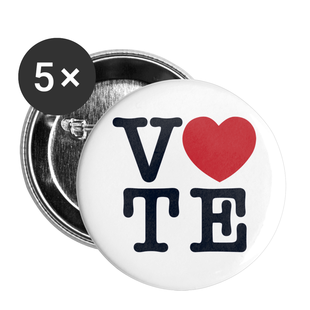 Vote Love - Buttons large 2.2'' (5-pack) - white