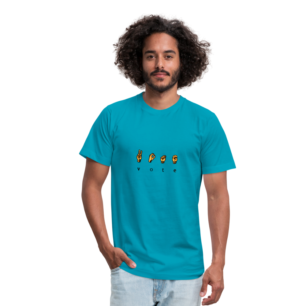 Sign - Unisex Jersey T-Shirt by Bella + Canvas - turquoise
