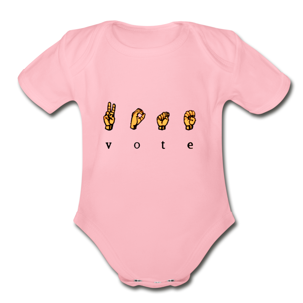 Sign - Organic Short Sleeve Baby Bodysuit - light pink