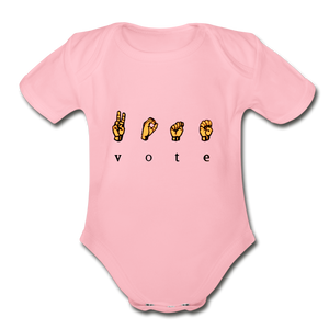 Sign - Organic Short Sleeve Baby Bodysuit - light pink