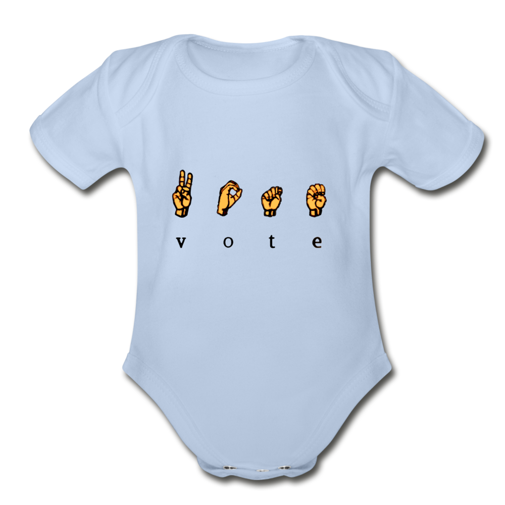 Sign - Organic Short Sleeve Baby Bodysuit - sky