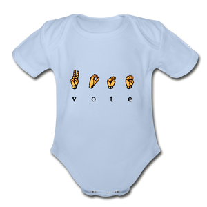 Sign - Organic Short Sleeve Baby Bodysuit - sky