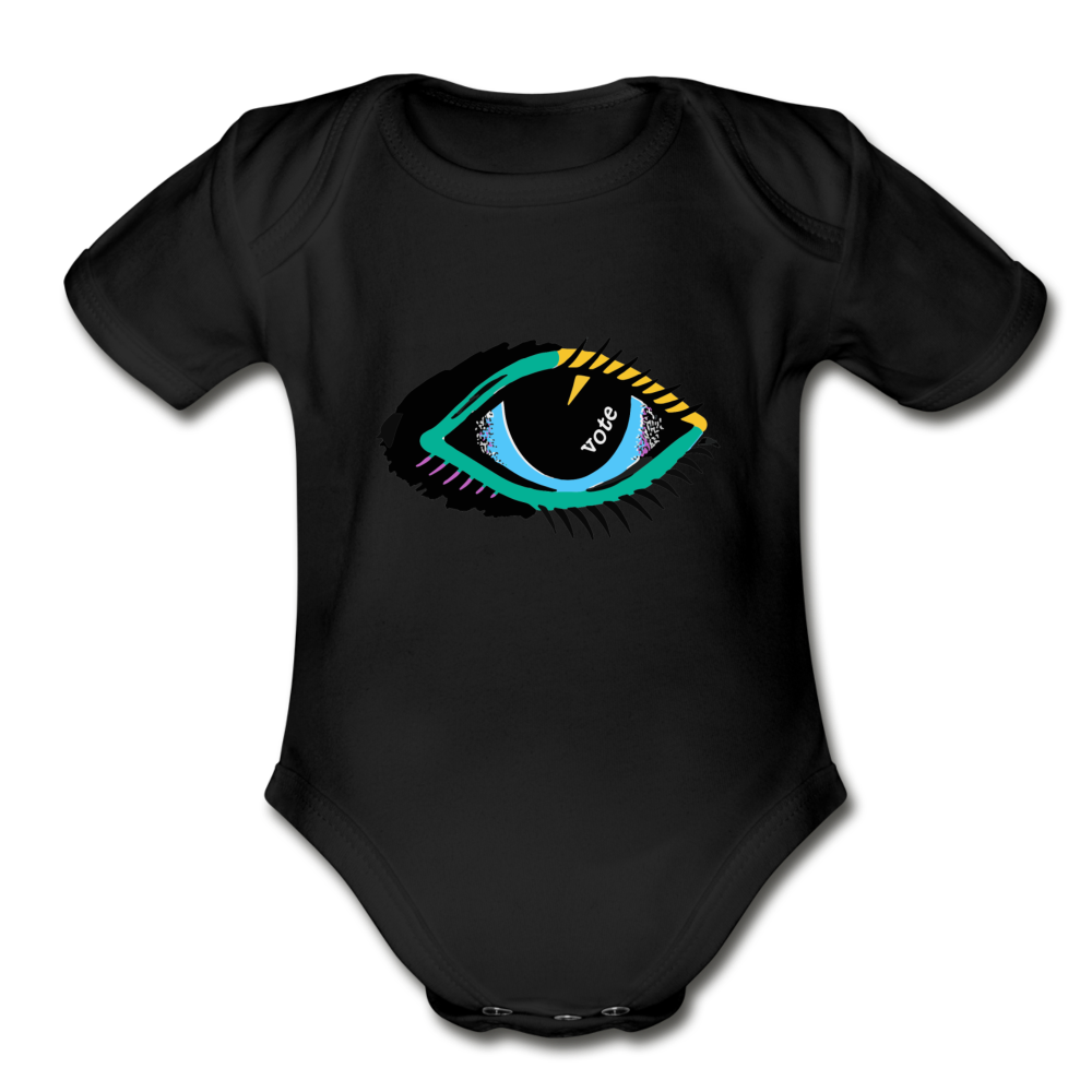 Organic Short Sleeve Baby Bodysuit - black