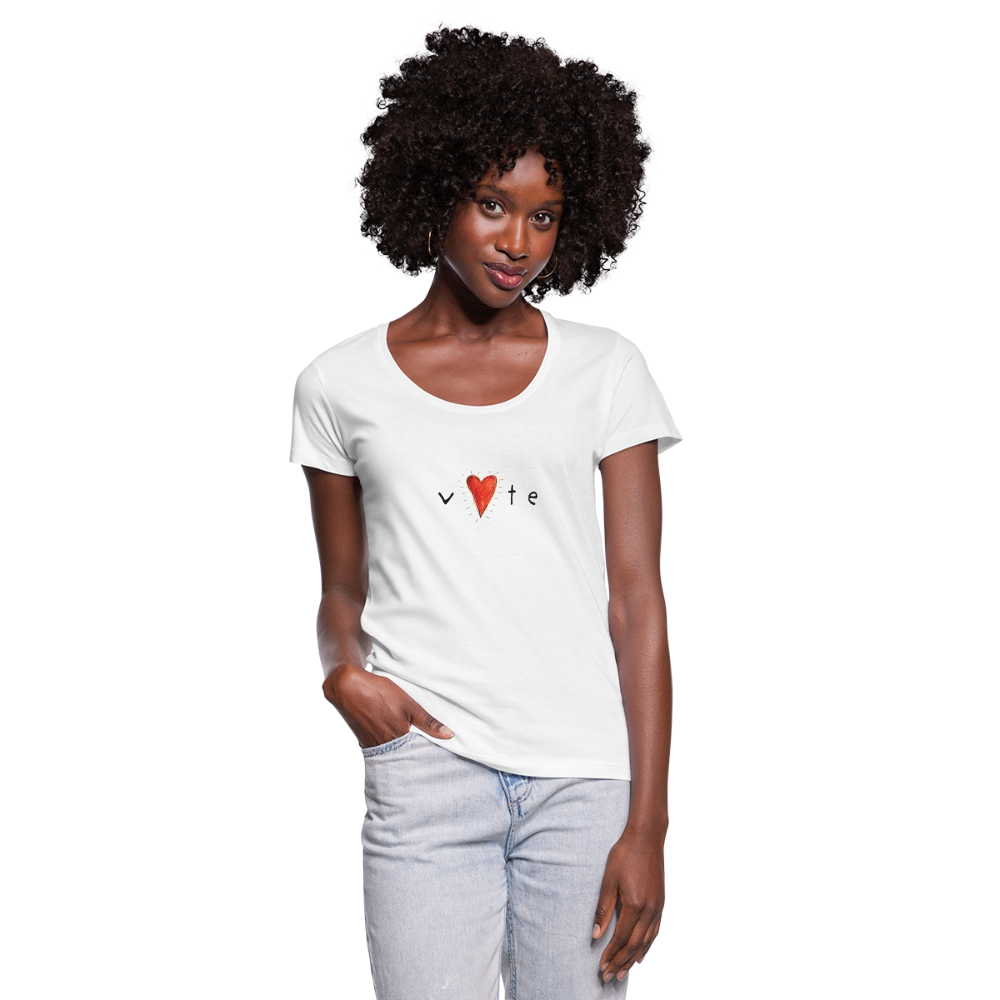 Heartbeat - Women's Scoop Neck T-Shirt - white