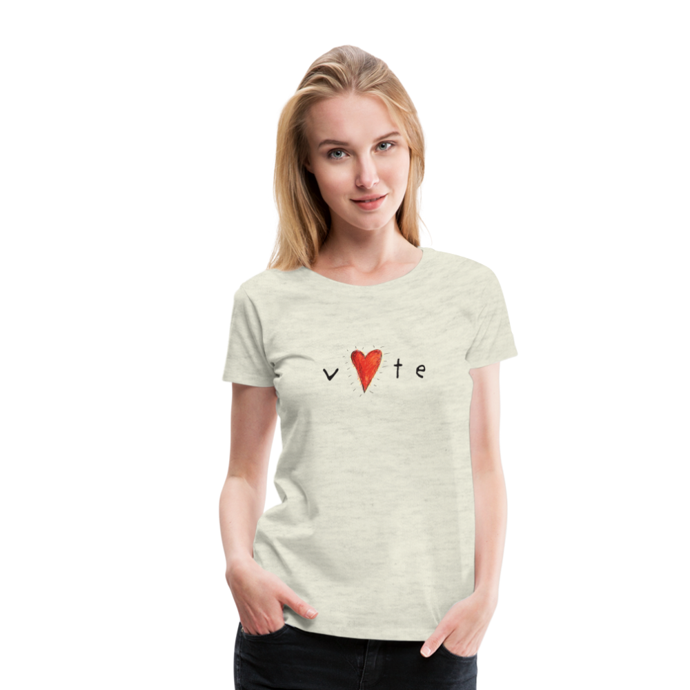 Heartbeat - Women’s Premium T-Shirt - heather oatmeal
