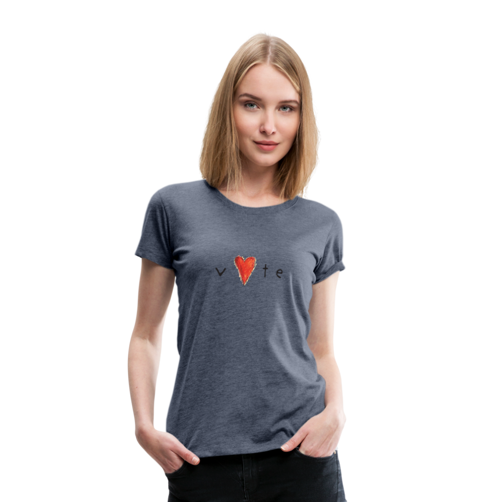Heartbeat - Women’s Premium T-Shirt - heather blue
