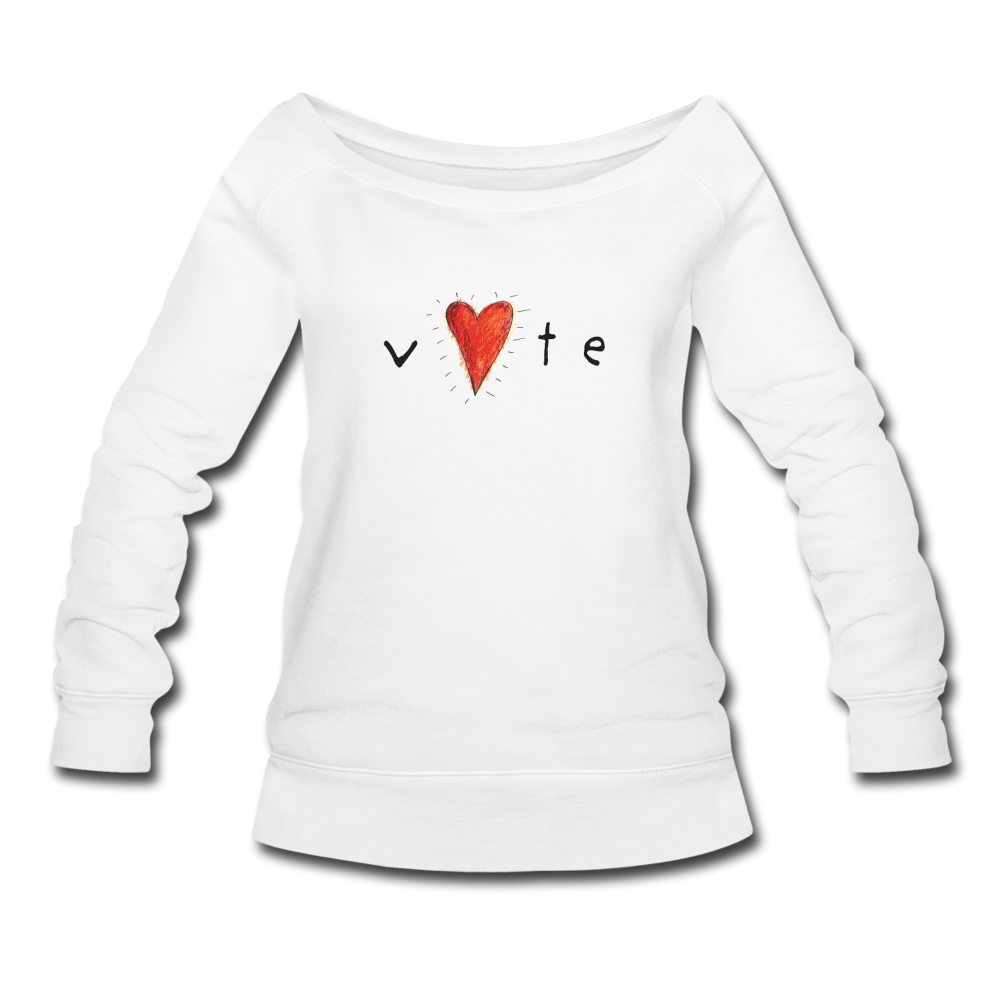 Heartbeat - Women's Wideneck Sweatshirt - white