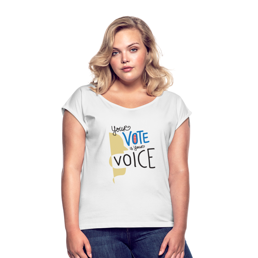 Shout II - Women's Roll Cuff T-Shirt - white