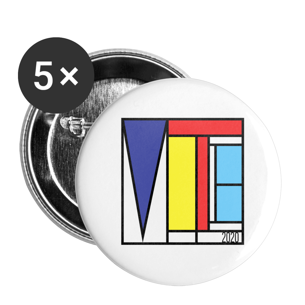 Vote Art - Buttons large 2.2'' (5-pack) - white