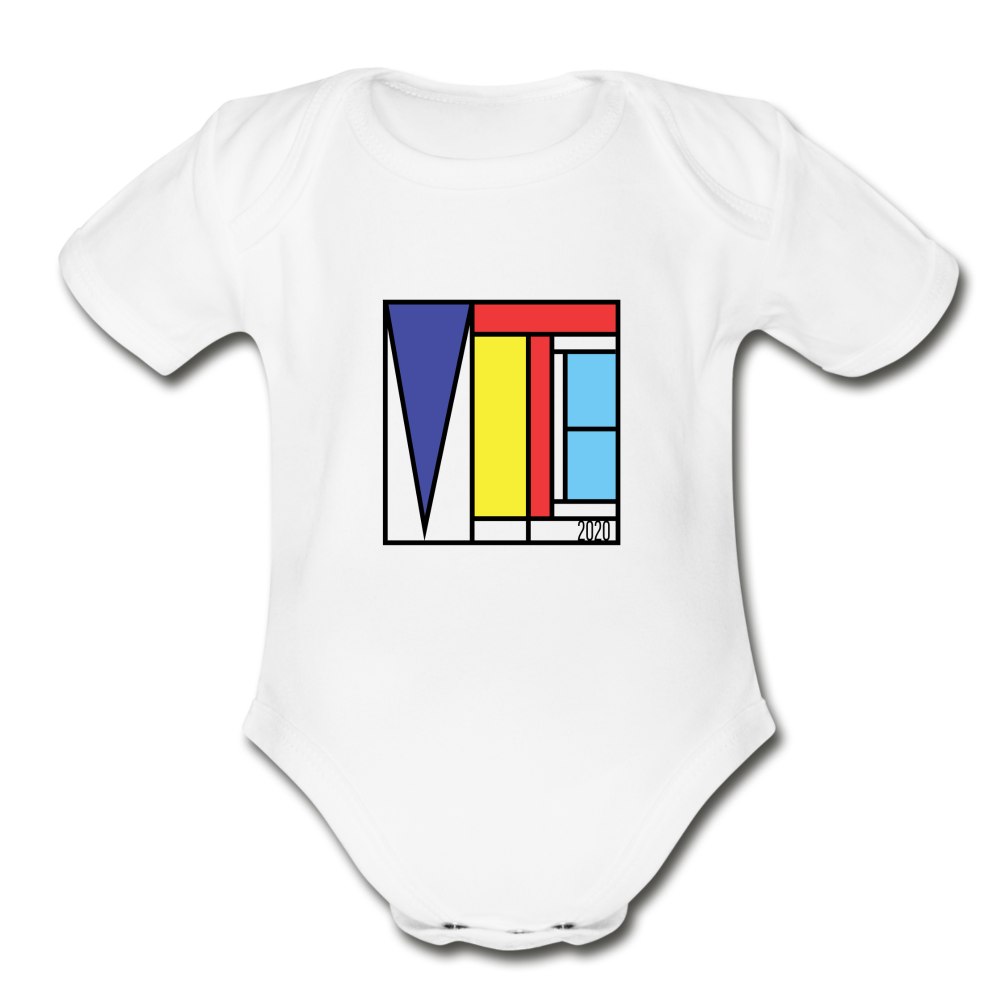 Vote Art - Organic Short Sleeve Baby Bodysuit - white