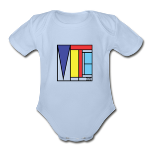Vote Art - Organic Short Sleeve Baby Bodysuit - sky