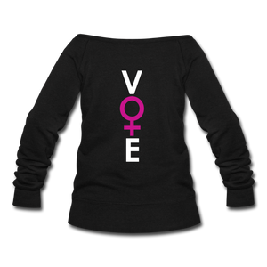 She Votes - Women's Wideneck Sweatshirt - Back - black