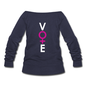She Votes - Women's Wideneck Sweatshirt - Back - melange navy