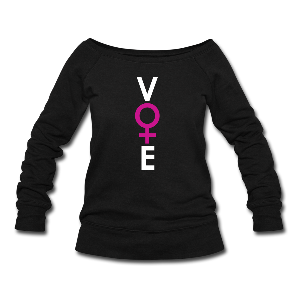 She Votes - Women's Wideneck Sweatshirt - Front - black