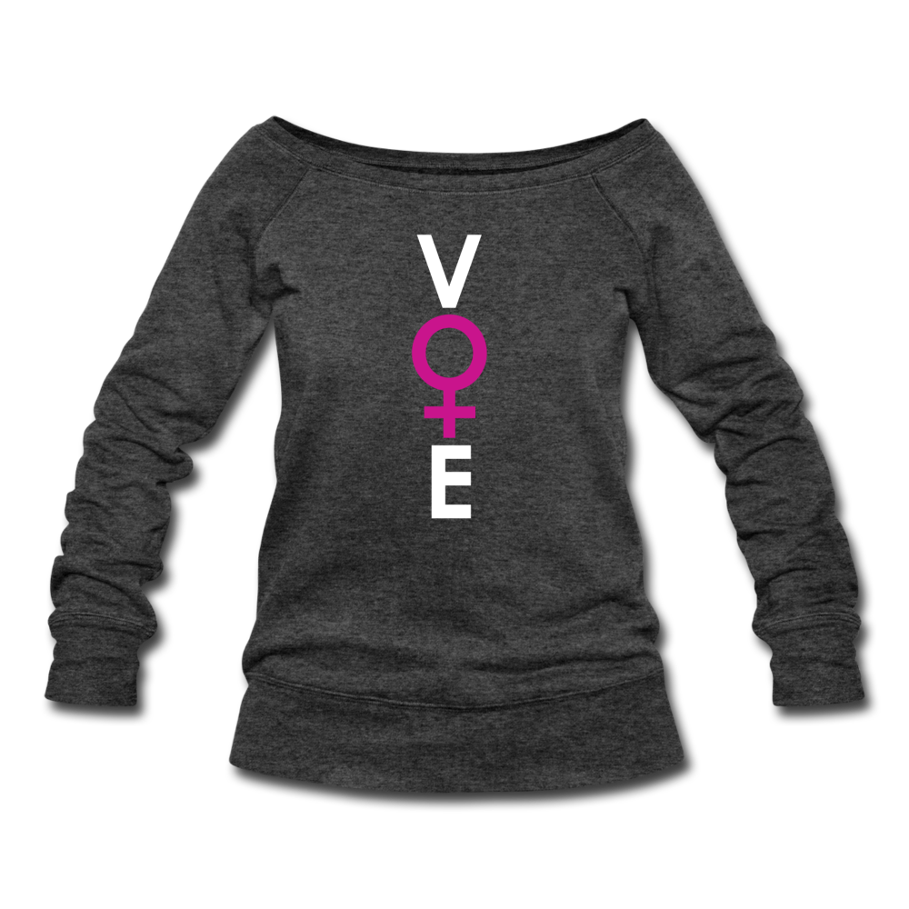 She Votes - Women's Wideneck Sweatshirt - Front - heather black