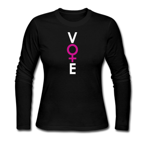 She Votes - Women's Long Sleeve Jersey T-Shirt - front - black