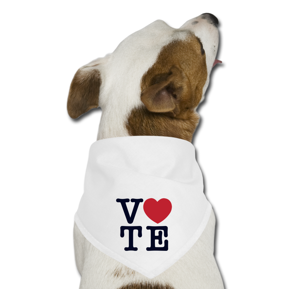 Vote Love Dog Bandana - white
