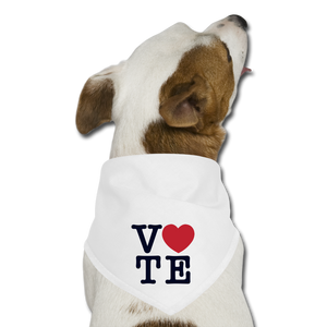 Vote Love Dog Bandana - white
