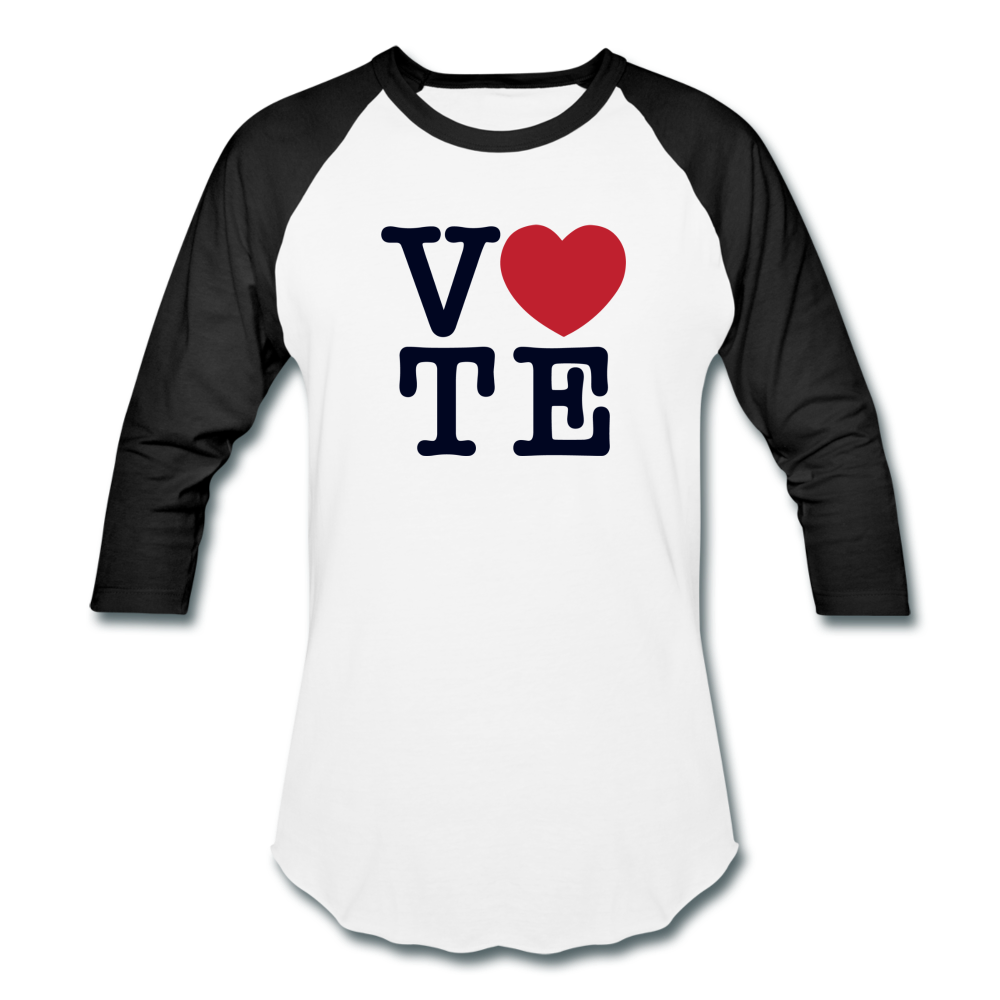 Vote Love - Baseball T - white/black